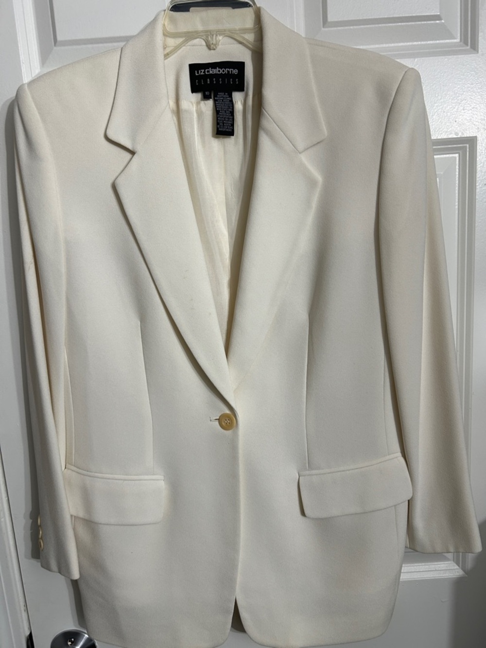 Liz Claiborne Women's Ivory Single-Button Blazer